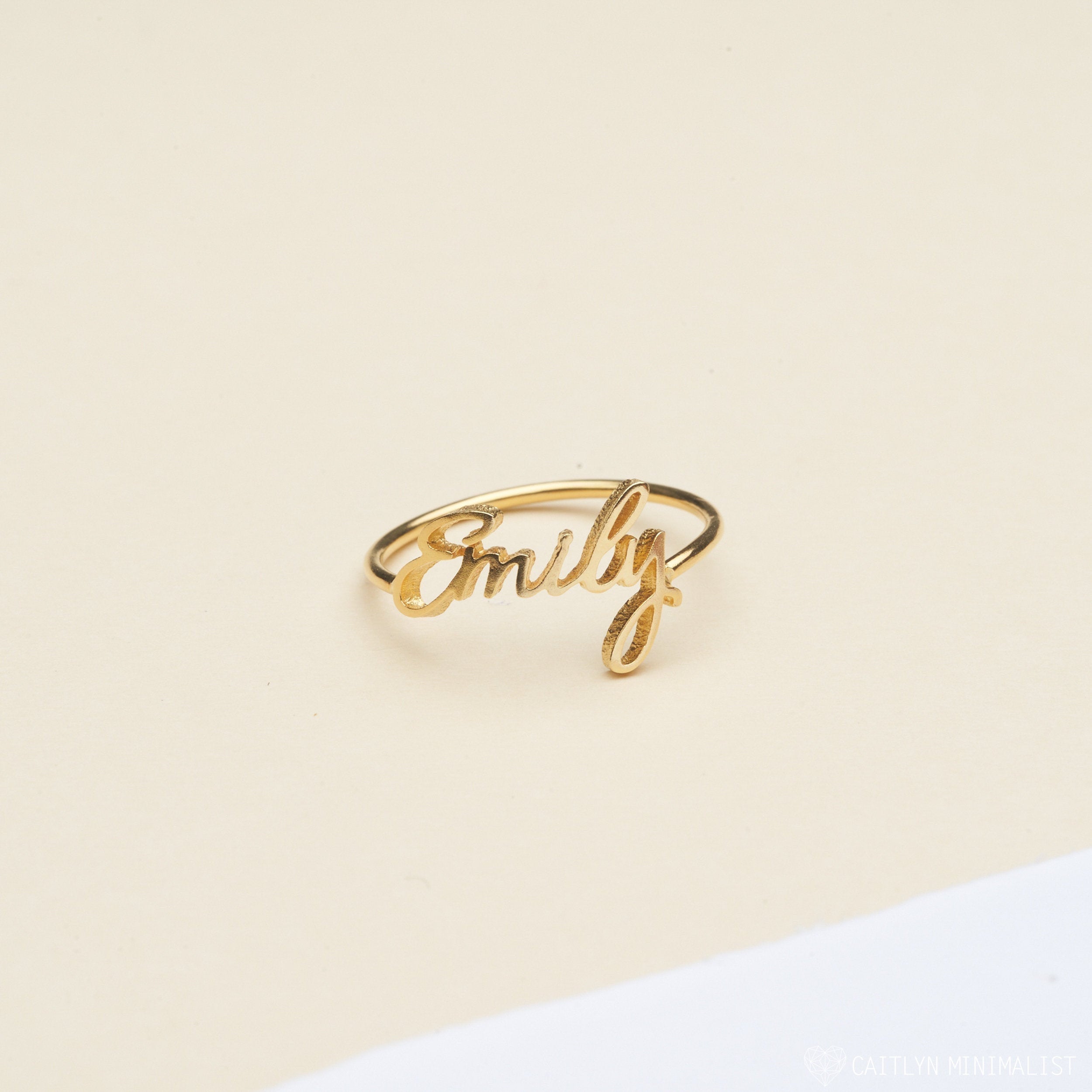 Grace Script Name Ring 18K Gold